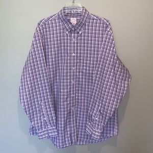 Brooks Brothers Button-down Sports Shirt. Lavender/Purple Check.